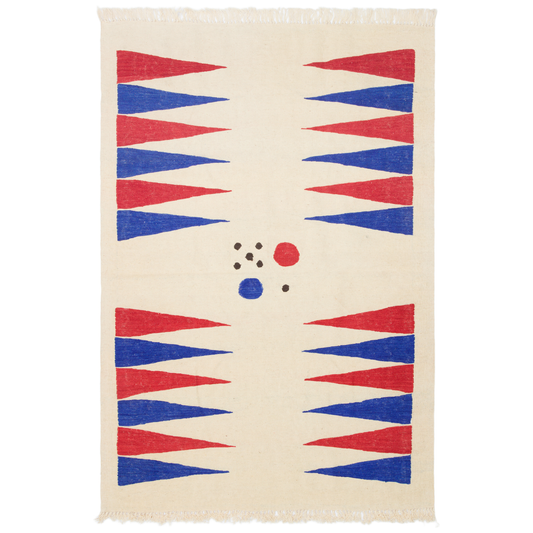 "MAVİ KIRMIZI BEYAZ", Serap Güneri, El dokuması kilim